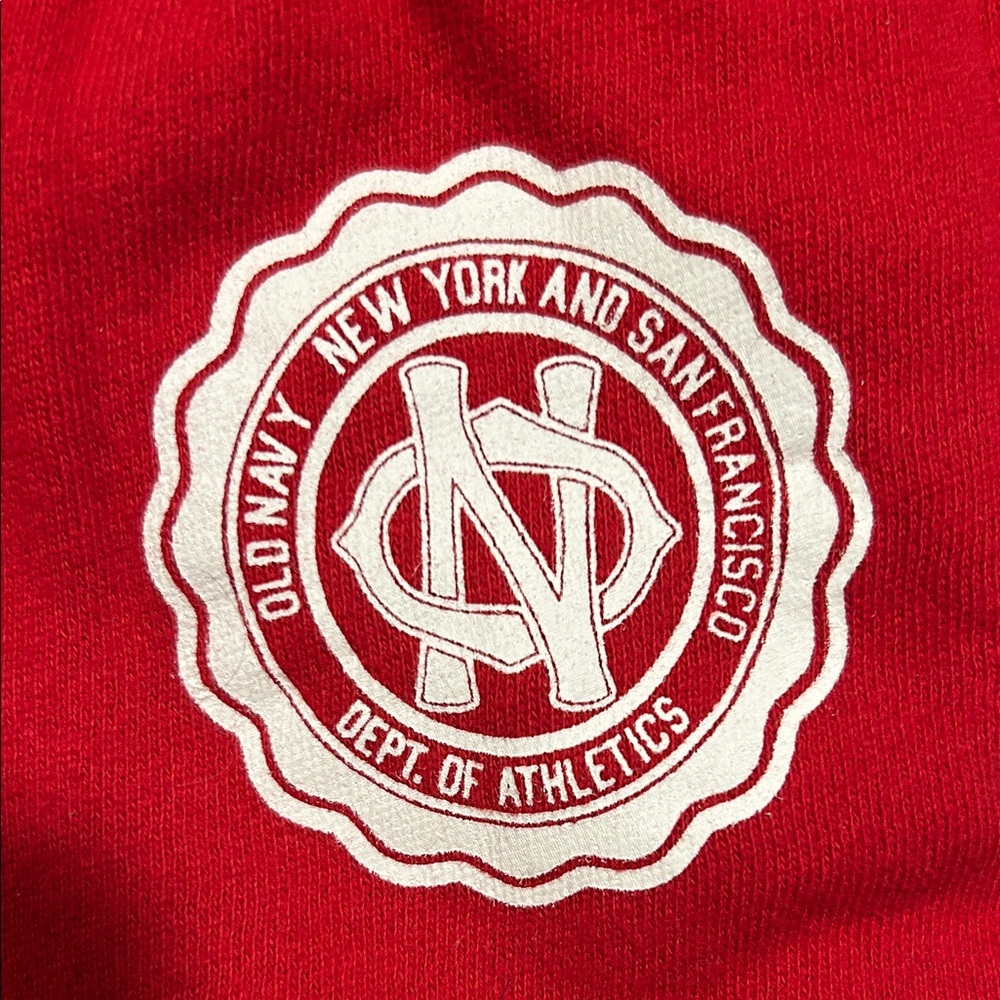 Old Navy Toddler Red Athletic Sweatpants with elastic waistband and pockets.